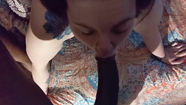 Country pawg sucks my fat black cock