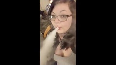 Vaping Metal Face Sexy Smoker BBW