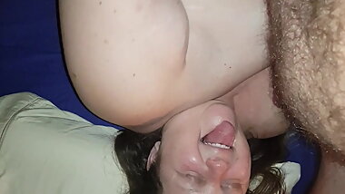 BBW wife cum face squirt