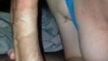 Married woman sucks younger fat cock