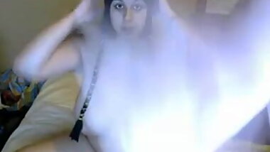 Big breast girl uses vibe on her open fat pussy
