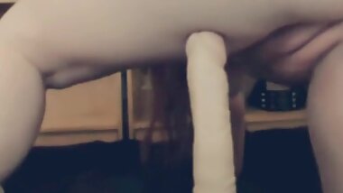 Chubby GODDESS rides BIG dildo and MASTURBATES her clitoris