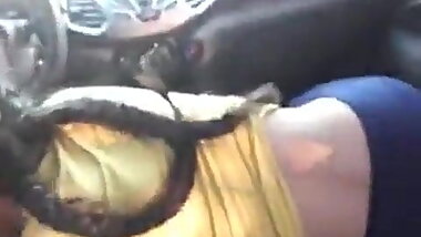 A whore eats my dick in my father's Ford Fiesta