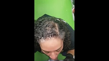 Mexican slut wife sucking my fat cock in a vault full of weed