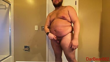 Fat verbal guy aggressively talks down to you while you jerk off to his big hanging belly and more