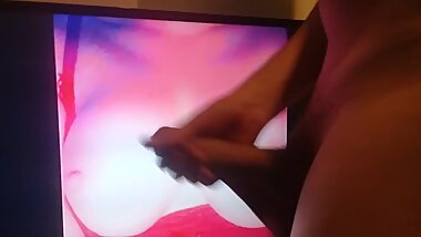 Big fat cock Cuming on huge juicy tits