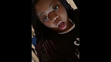 Ebony BBW rides dildo for her sugar daddy