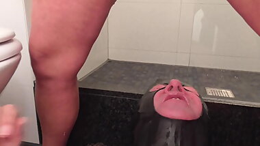 cruel german lady piss in slaves fattys mouth