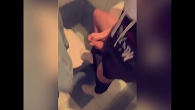 boy jerk and cum in public bathroom HD