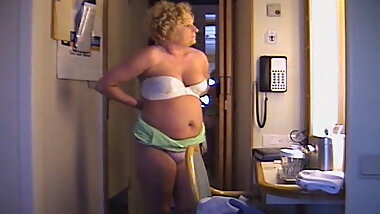 chubby wife undressing