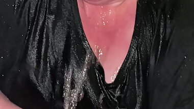Fat Slut Covered in Piss Spit & Huge Cum Load