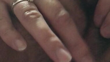 My BBW wife playing with her pussy