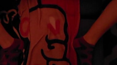 Sensually admiring Fox' fat pussy in her new underwear.