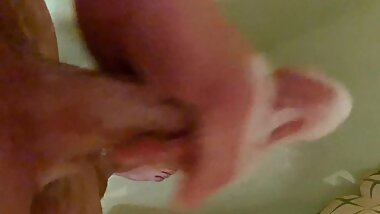 Hot boy risky jerking in the bathroom while not alone
