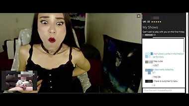 camgirl shocked by huge cock